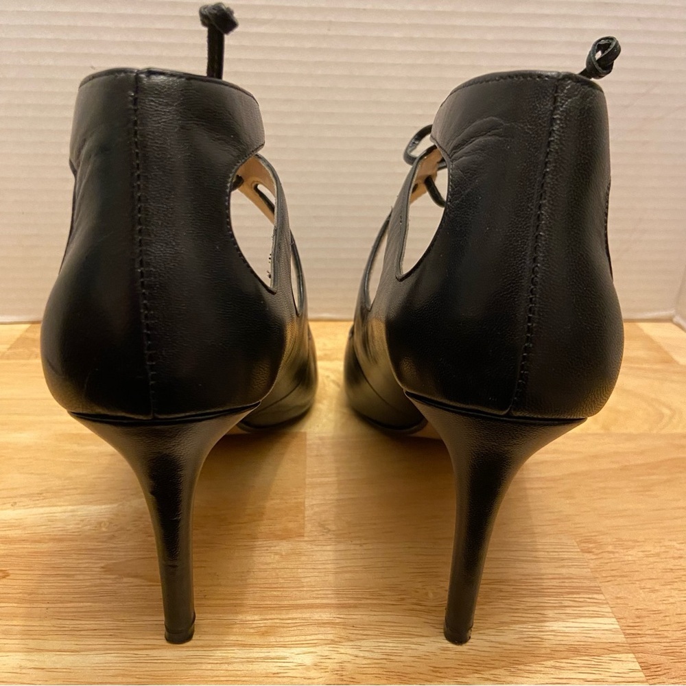 Tesori Women’s Black Almond Toe Lace Up High Heels Size 9.5. - Picture 4 of 8